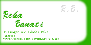 reka banati business card